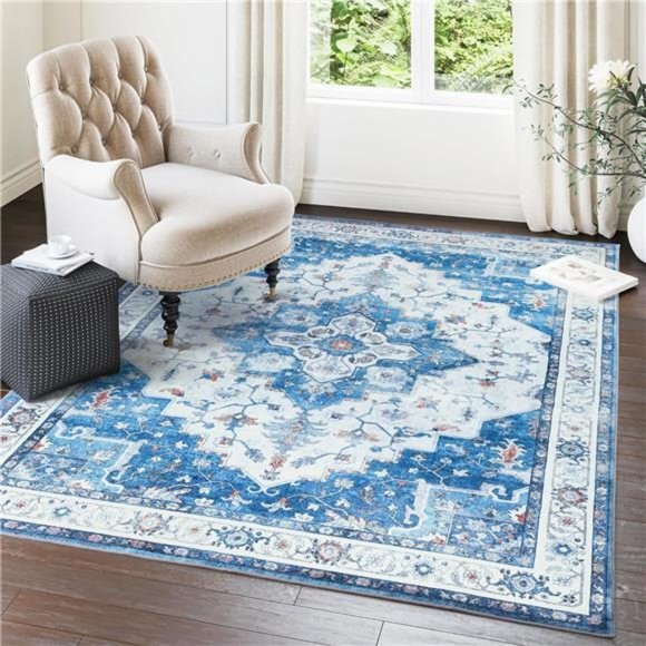 Washable Rug - Anti Slip 5x7 Area Rug, Machine Washable Area Rugs